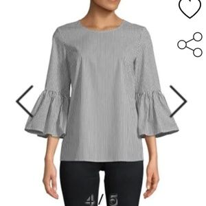 m8uaz685 Calvin Klein Black White Bell Sleeve